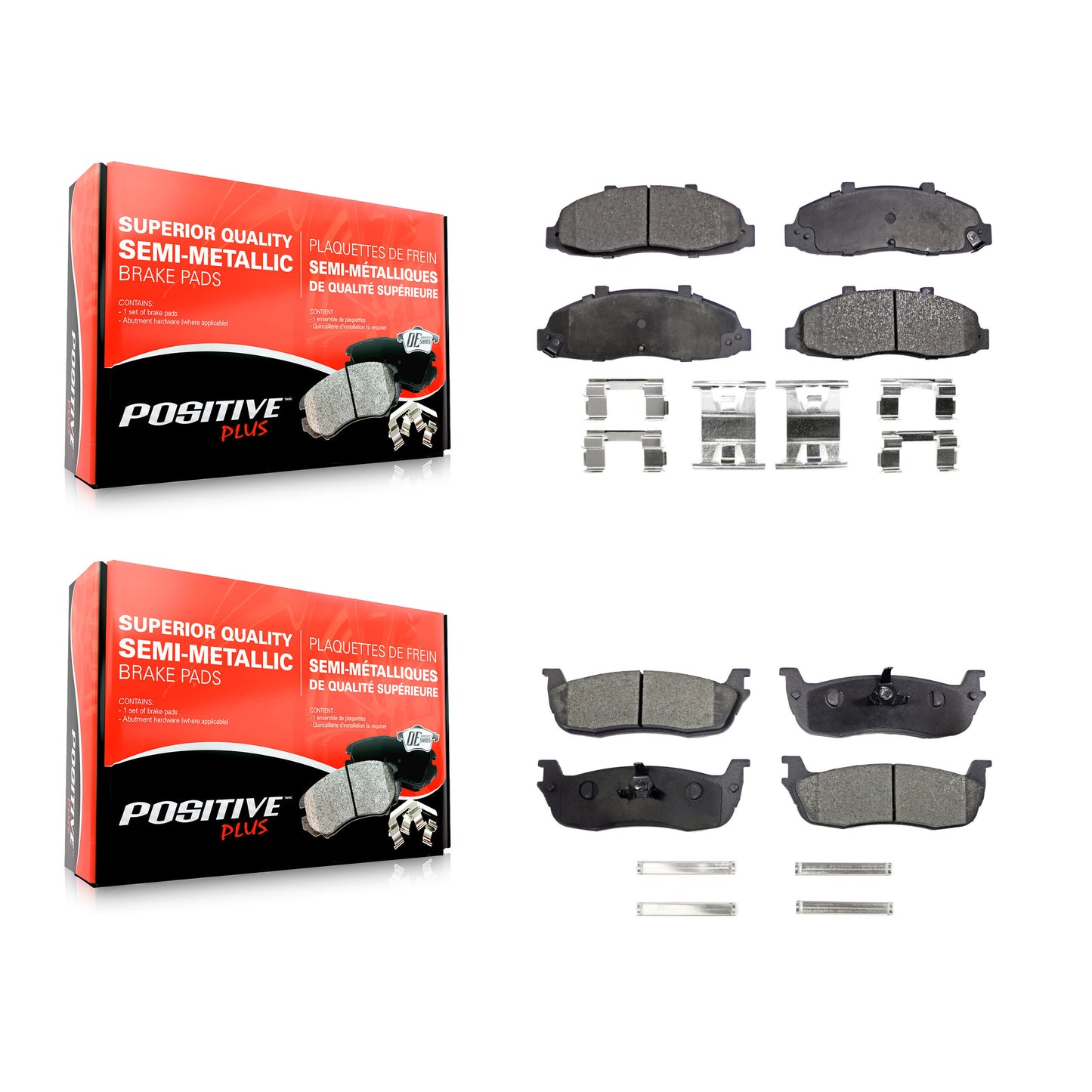[Avant + Arrière] Kit de plaquette (semi-métallique) de frein pour Ford F-150 Heritage Lincoln Blackwood KPF-100325