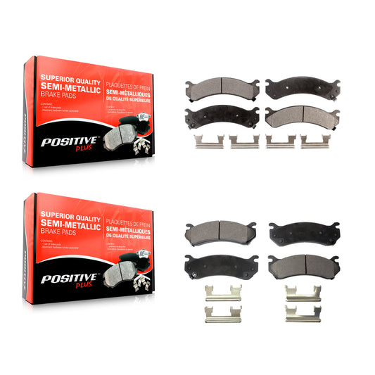 [Avant + Arrière] Kit de plaquette (semi-métallique) de frein pour Chevrolet Silverado 2500 HD GMC Sierra 3500 Hummer H2 Classic 1500 Suburban Yukon XL Avalanche KPF-100350
