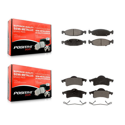 [Avant + Arrière] Kit de plaquette (semi-métallique) de frein pour 1999-2002 Jeep Grand Cherokee avec Teves & ATE Caliper KPF-100361