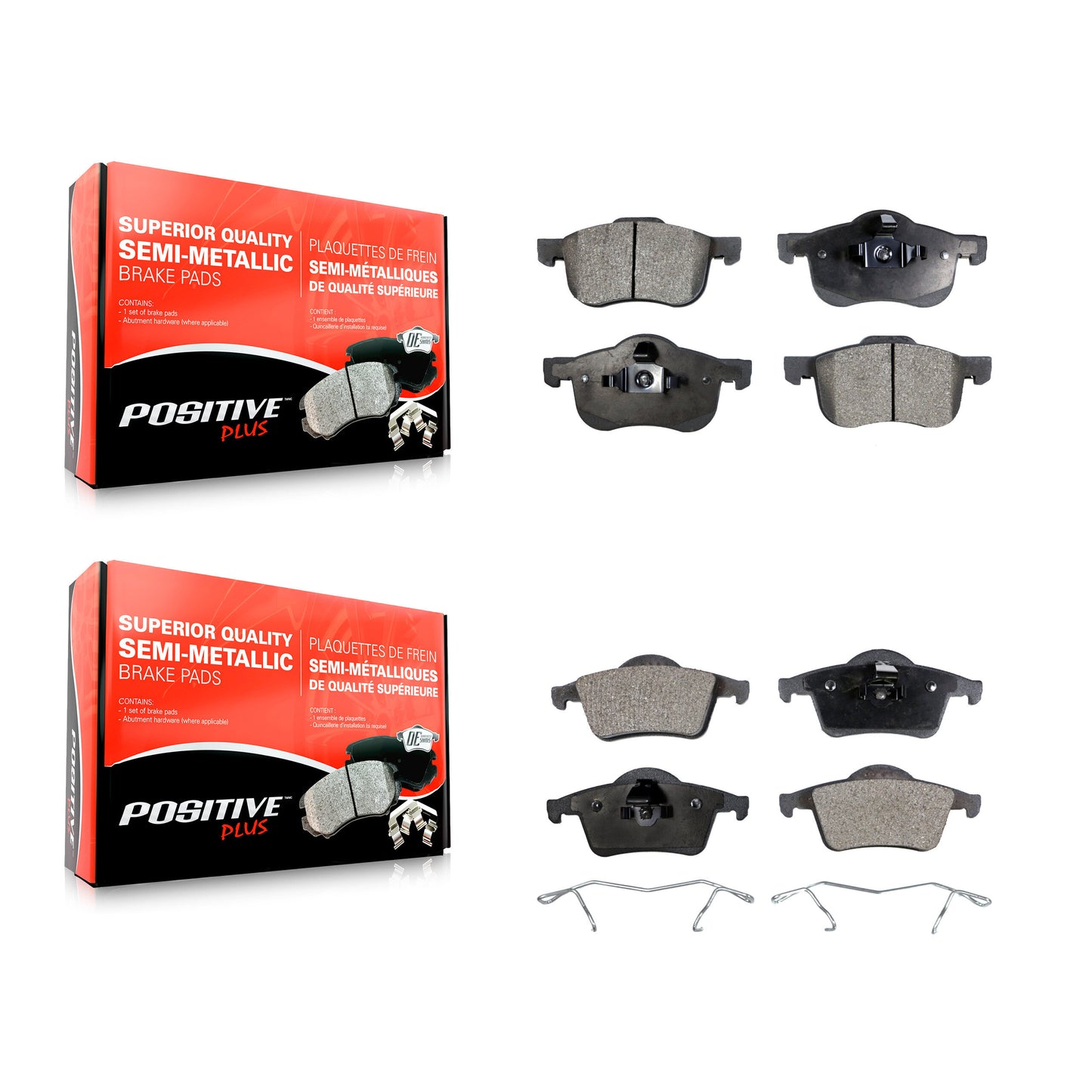 [Avant + Arrière] Kit de plaquette (semi-métallique) de frein pour Volvo S60 V70 XC70 S80 KPF-100363