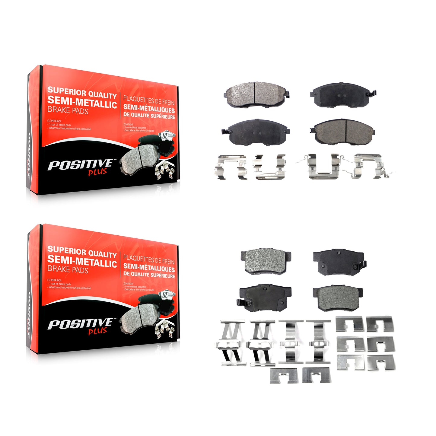 [Avant + Arrière] Kit de plaquette (semi-métallique) de frein pour Suzuki SX4 Crossover KPF-100366