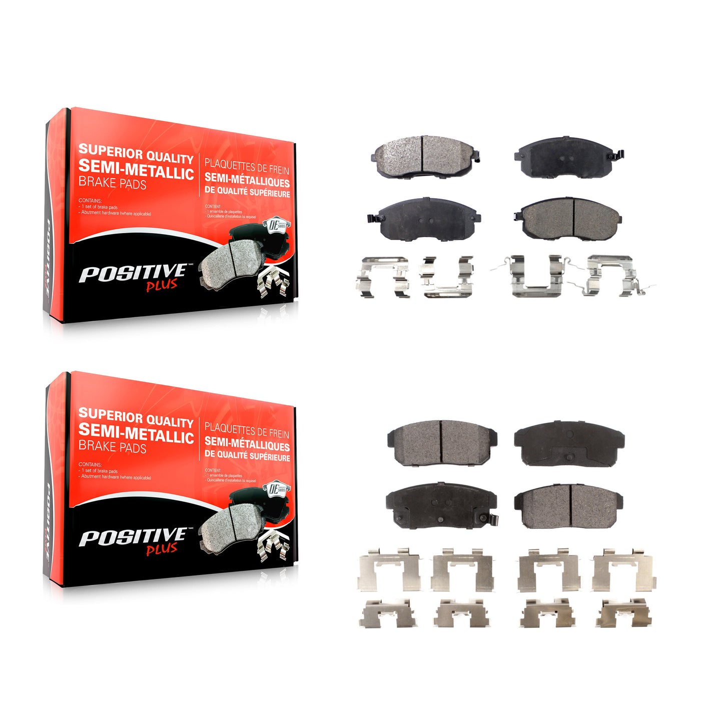 [Avant + Arrière] Kit de plaquette (semi-métallique) de frein pour Nissan Maxima Infiniti I35 I30 INFINITI KPF-100368
