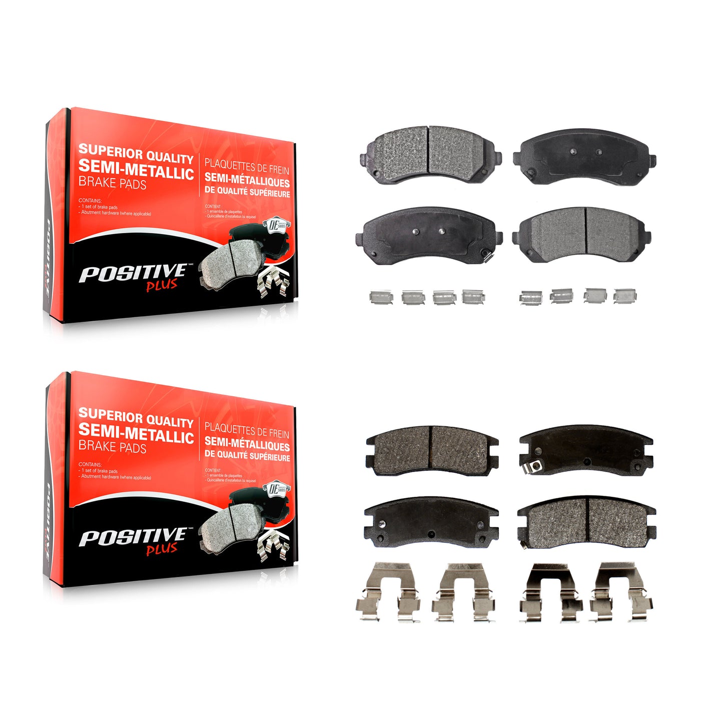 [Avant + Arrière] Kit de plaquette (semi-métallique) de frein pour Buick Rendezvous Chevrolet Venture Pontiac Montana Aztek Oldsmobile Silhouette KPF-100384