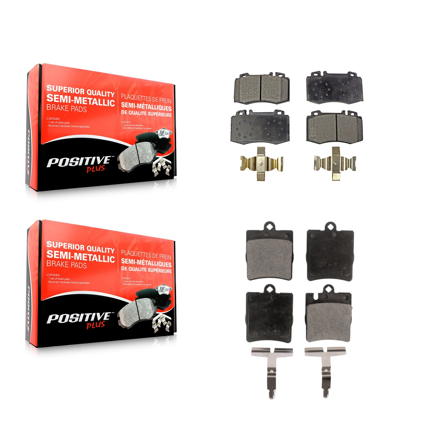 [Avant + Arrière] Kit de plaquette (semi-métallique) de frein pour Mercedes-Benz C230 C320 SLK350 C350 KPF-100385