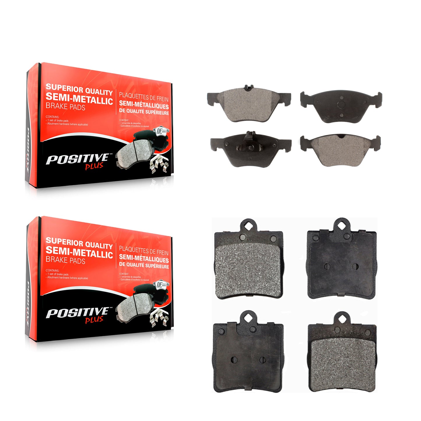 [Avant + Arrière] Kit de plaquette (semi-métallique) de frein pour Chrysler Crossfire Mercedes-Benz SLK320 KPF-100387