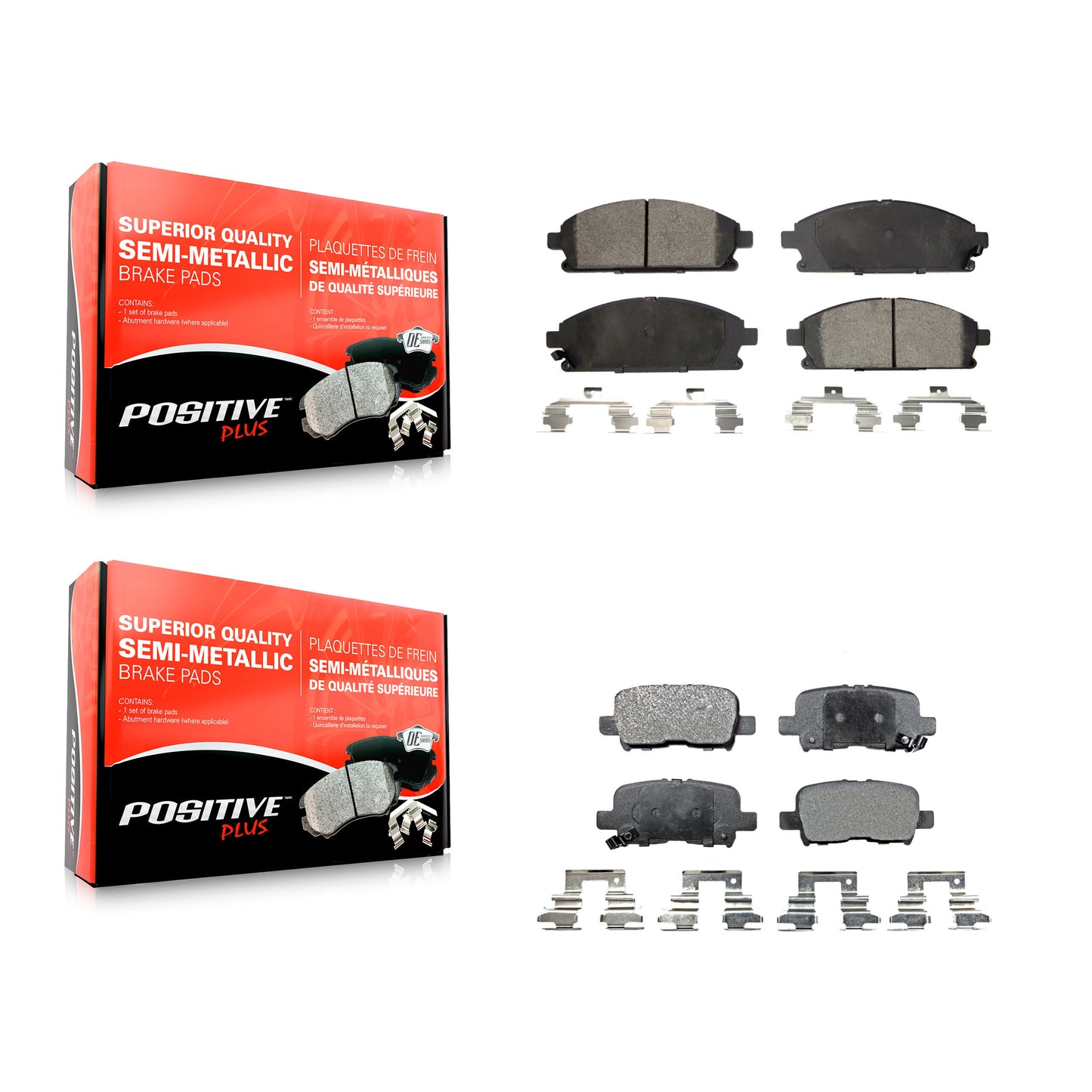 [Avant + Arrière] Kit de plaquette (semi-métallique) de frein pour 2003-2006 Acura MDX KPF-100391