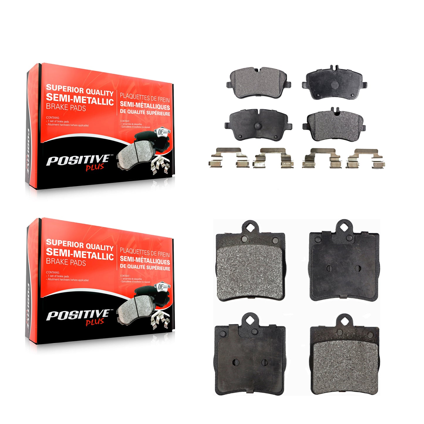 [Avant + Arrière] Kit de plaquette (semi-métallique) de frein pour Mercedes-Benz C230 C240 SLK280 SLK300 KPF-100403