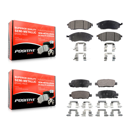 [Avant + Arrière] Kit de plaquette (semi-métallique) de frein pour INFINITI Nissan G37 Murano G35 FX35 M35 350Z EX35 M37 QX70 370Z G25 Q70 Q70L M45 Q40 FX37 QX50 FX45 M56 EX37 M35h Renault Koleos KPF-100406