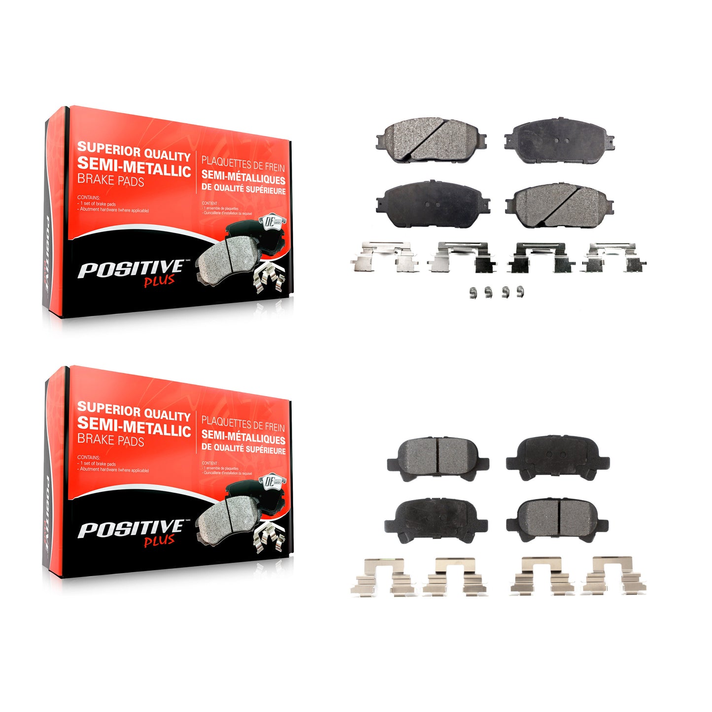 [Avant + Arrière] Kit de plaquette (semi-métallique) de frein pour Toyota Camry Avalon Solara KPF-100408