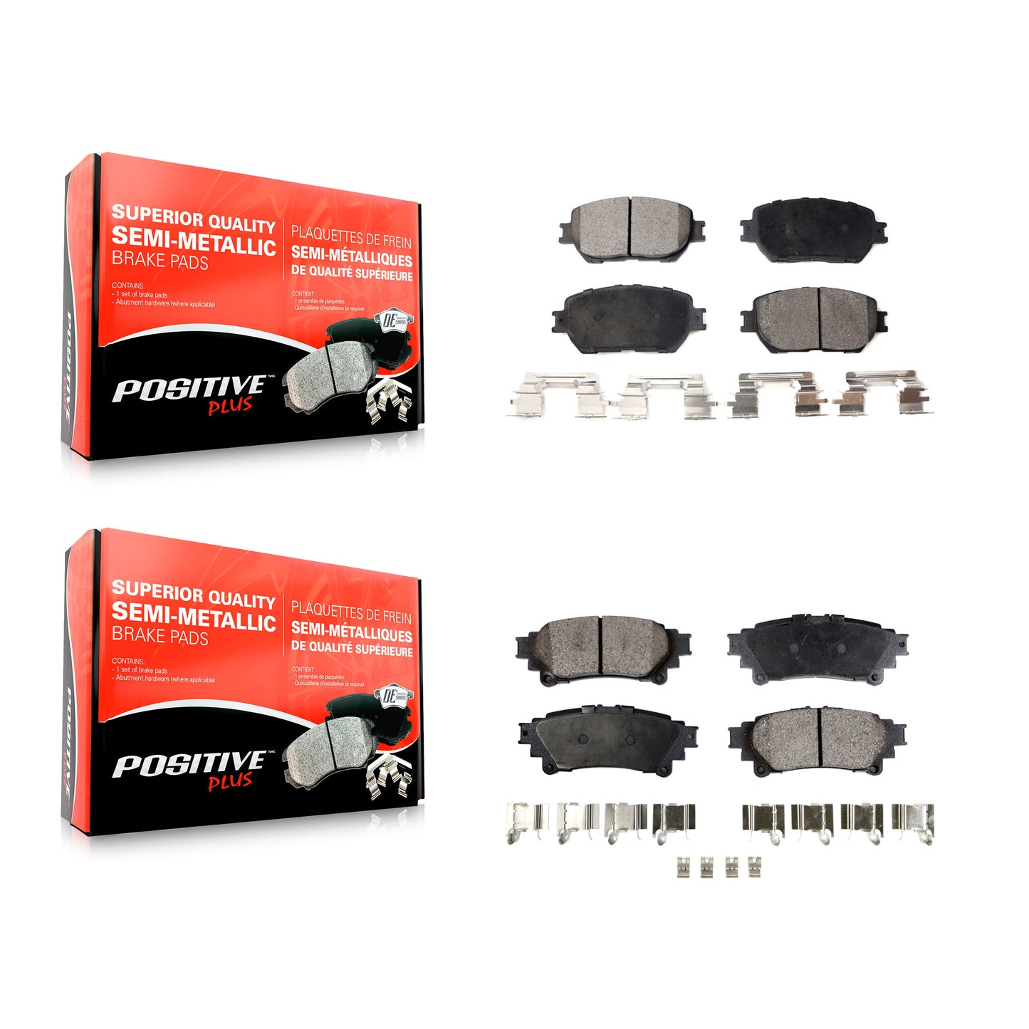 [Avant + Arrière] Kit de plaquette (semi-métallique) de frein pour 2014 Lexus IS250 C F Sport KPF-100411