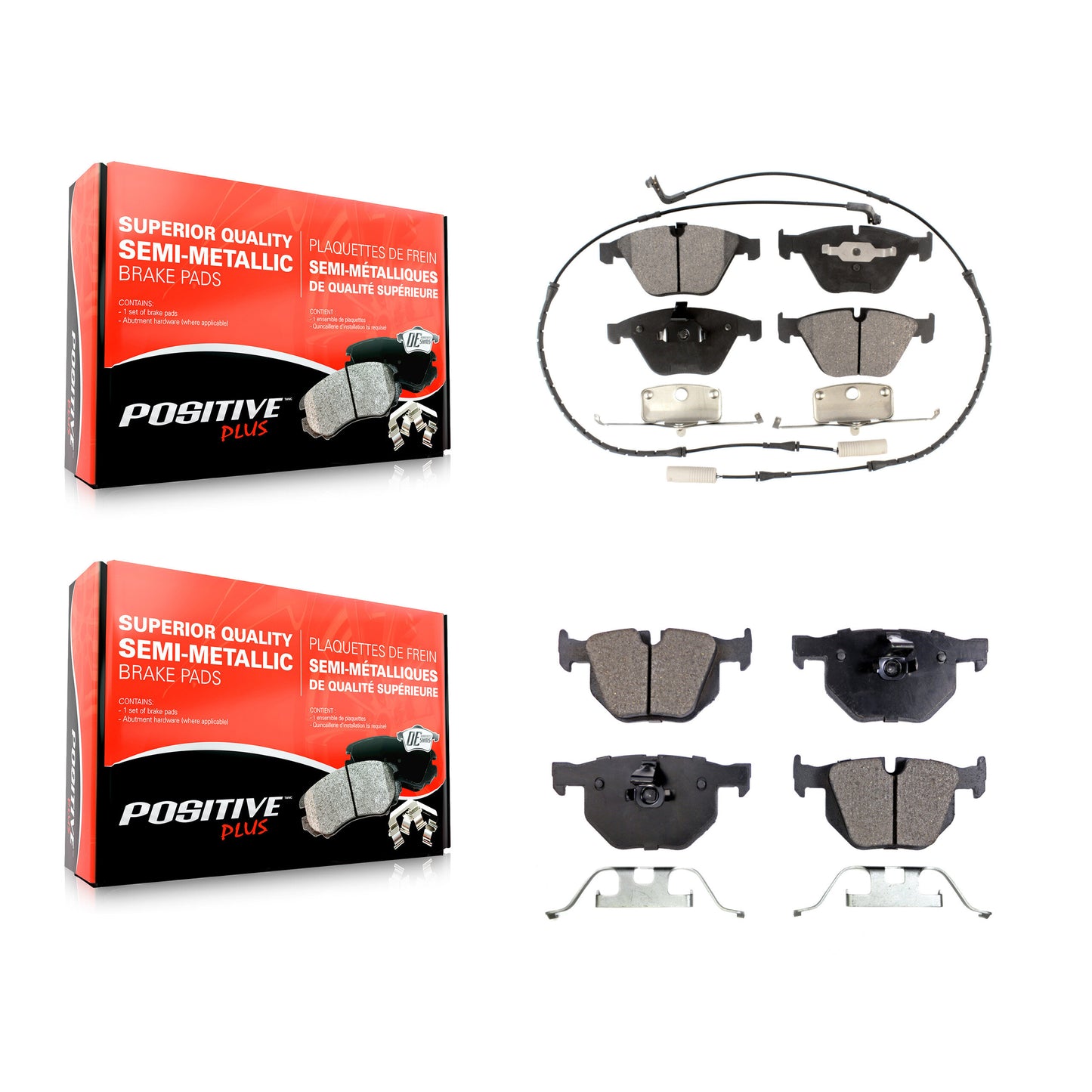 [Avant + Arrière] Kit de plaquette (semi-métallique) de frein pour BMW 530i 528i 525i 530xi 535xi xDrive 535i 528xi 525xi KPF-100425