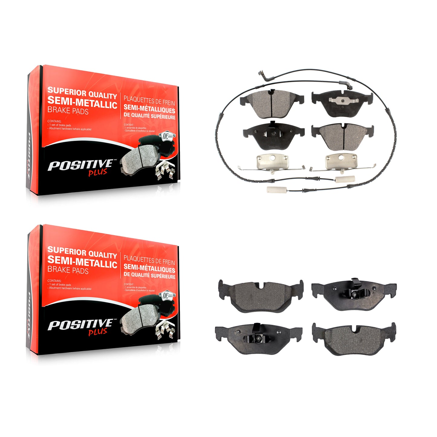 [Avant + Arrière] Kit de plaquette (semi-métallique) de frein pour BMW 328i xDrive X1 328xi 323i KPF-100427