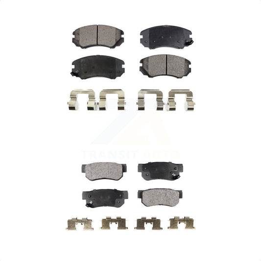 [Avant + Arrière] Kit de plaquette (semi-métallique) de frein pour Hyundai Sonata Kia Elantra Optima Sportage Tucson Azera Magentis KPF-100433 par Positive Plus