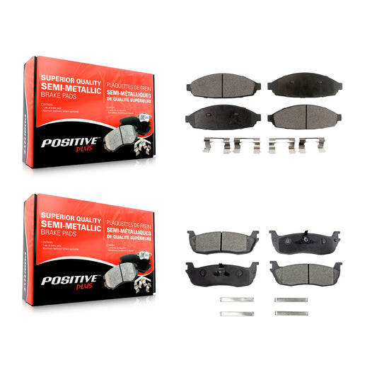 [Avant + Arrière] Kit de plaquette (semi-métallique) de frein pour 2003-2010 Lincoln Town Car Limousine KPF-100437