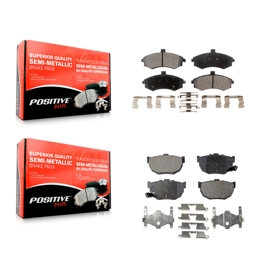 [Avant + Arrière] Kit de plaquette (semi-métallique) de frein pour Hyundai Elantra Disc rear brakes KPF-100441