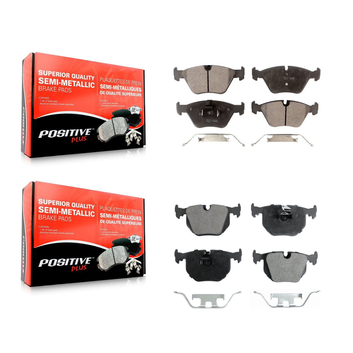 [Avant + Arrière] Kit de plaquette (semi-métallique) de frein pour BMW X3 330Ci 330i Z4 330xi M3 KPF-100443