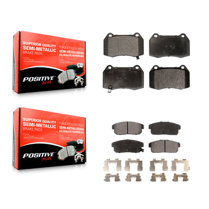 [Avant + Arrière] Kit de plaquette (semi-métallique) de frein pour 2002-2006 Nissan Sentra 2.5L avec 4 Piston Caliper KPF-100450
