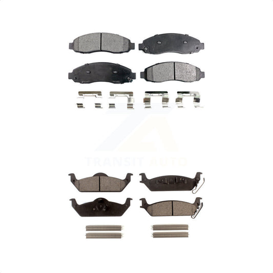 [Avant + Arrière] Kit de plaquette (semi-métallique) de frein pour 2003-2004 Dodge Dakota KPF-100452 par Positive Plus