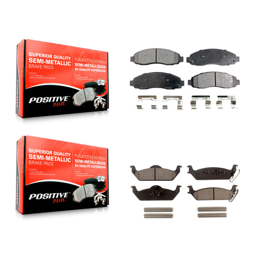 [Avant + Arrière] Kit de plaquette (semi-métallique) de frein pour 2003-2004 Dodge Dakota KPF-100452