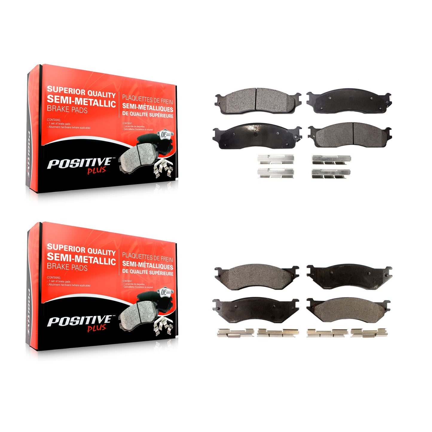 [Avant + Arrière] Kit de plaquette (semi-métallique) de frein pour Dodge Ram 2500 1500 3500 KPF-100453