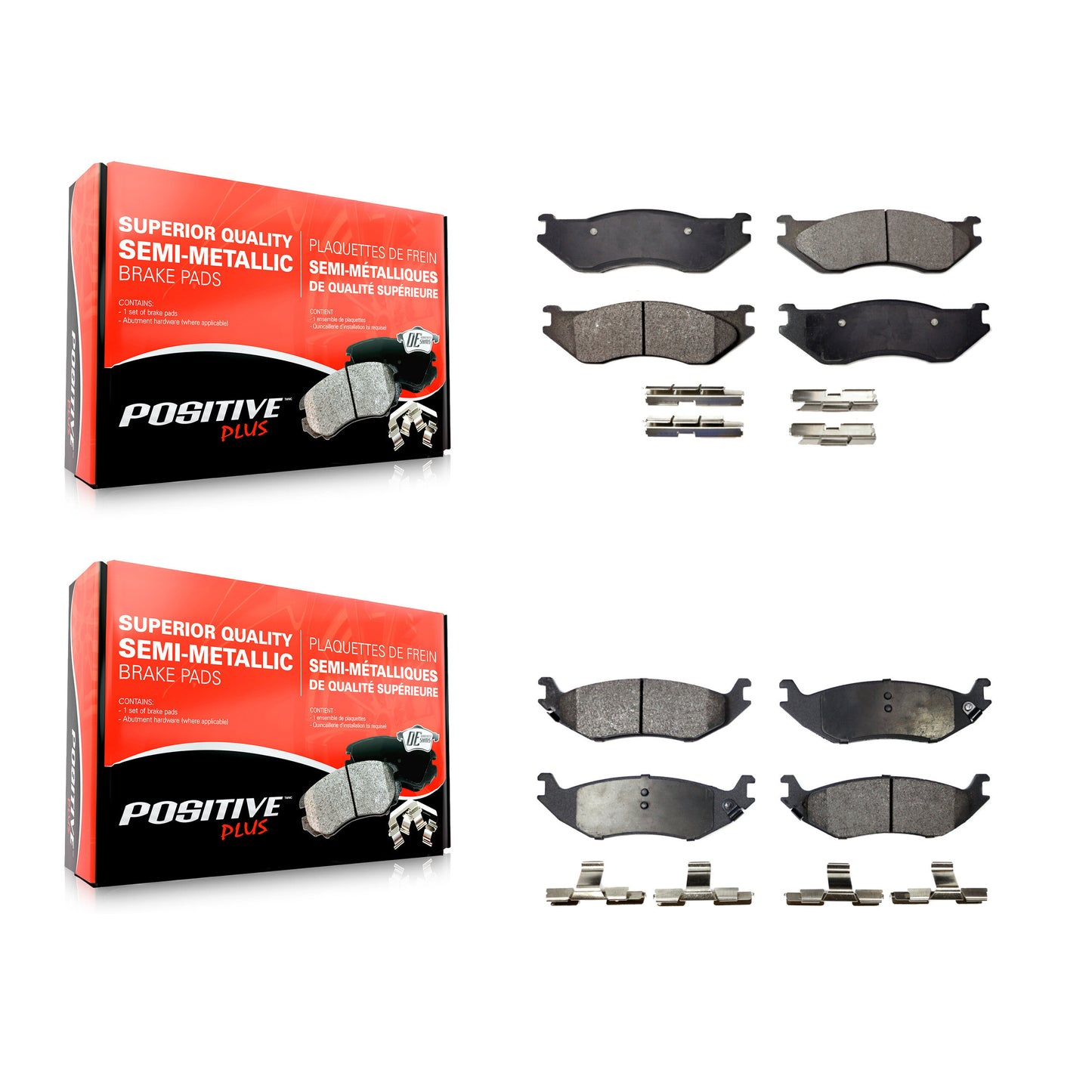 [Avant + Arrière] Kit de plaquette (semi-métallique) de frein pour Dodge Ram 1500 KPF-100454