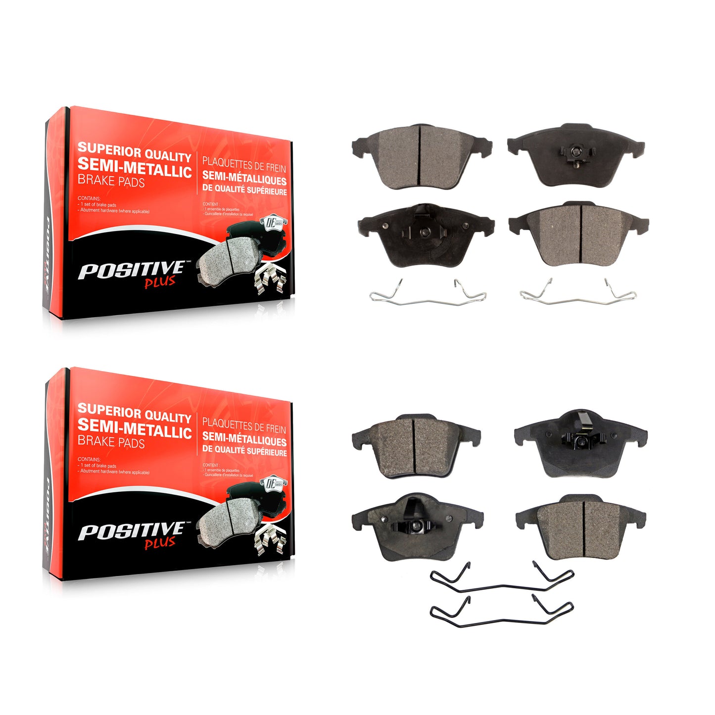 [Avant + Arrière] Kit de plaquette (semi-métallique) de frein pour 2003-2014 Volvo XC90 avec 316mm Diameter Rotor KPF-100458