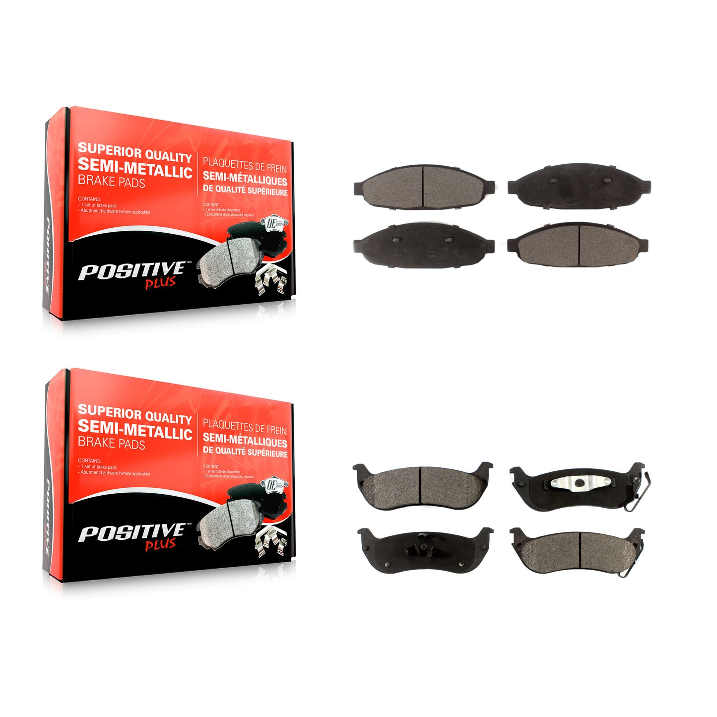 [Avant + Arrière] Kit de plaquette (semi-métallique) de frein pour 2004-2008 Chrysler Pacifica KPF-100459
