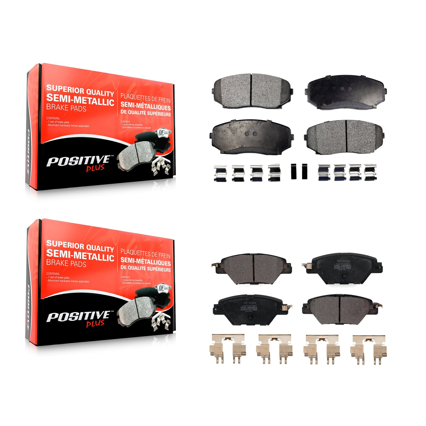 [Avant + Arrière] Kit de plaquette (semi-métallique) de frein pour 2016-2022 Mazda CX-9 KPF-100460