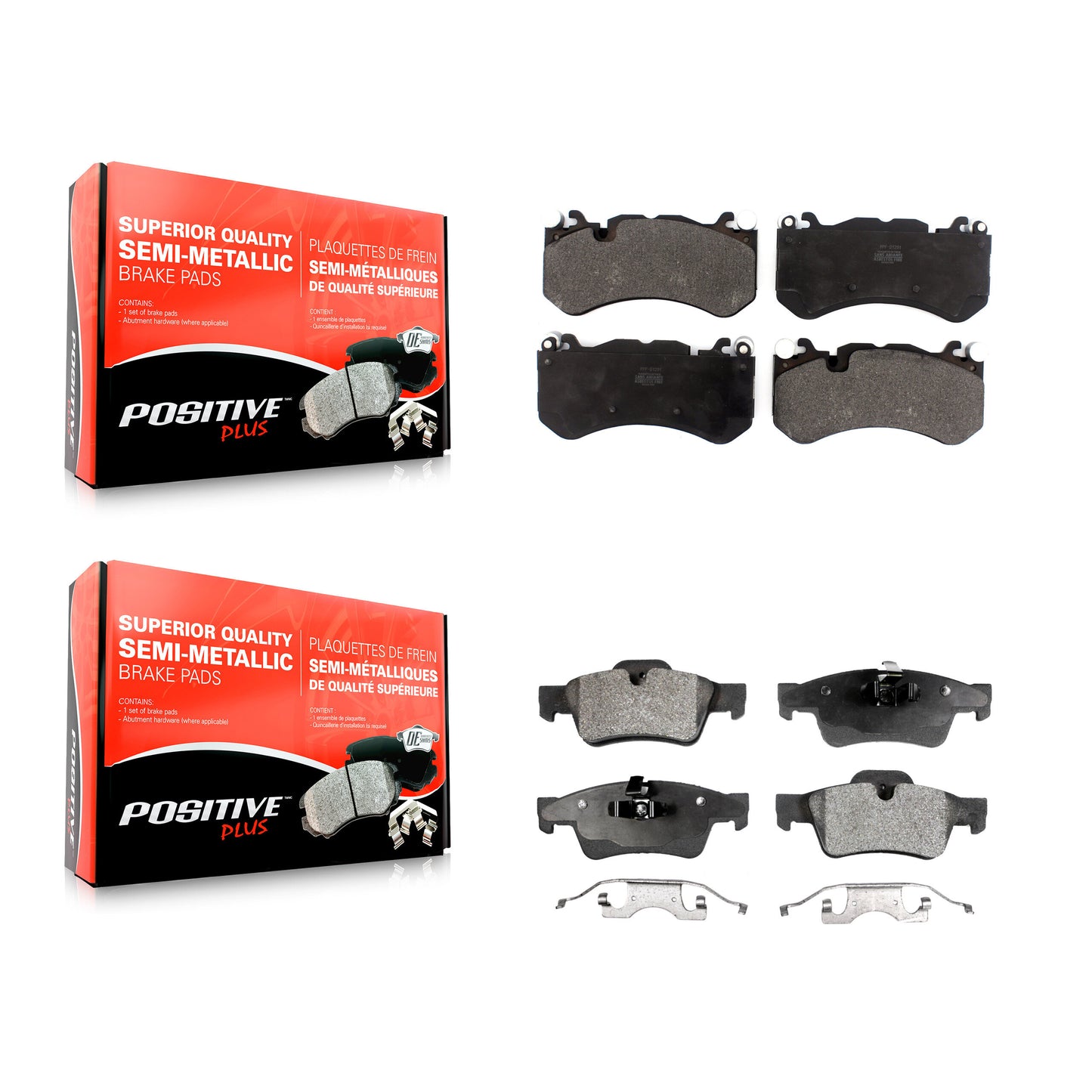[Avant + Arrière] Kit de plaquette (semi-métallique) de frein pour Mercedes-Benz G63 AMG G65 KPF-100461