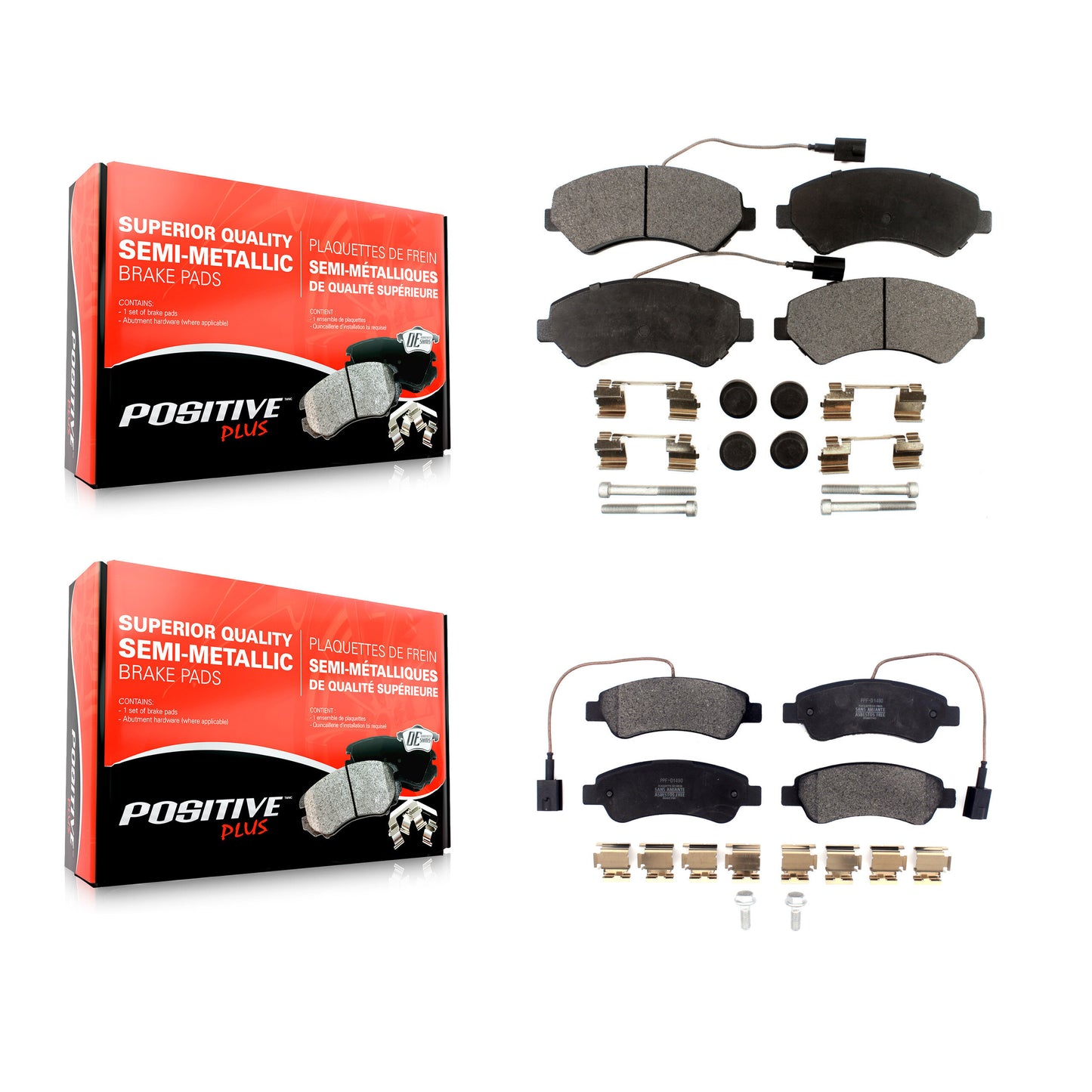 [Avant + Arrière] Kit de plaquette (semi-métallique) de frein pour Ram ProMaster 1500 2500 3500 KPF-100469