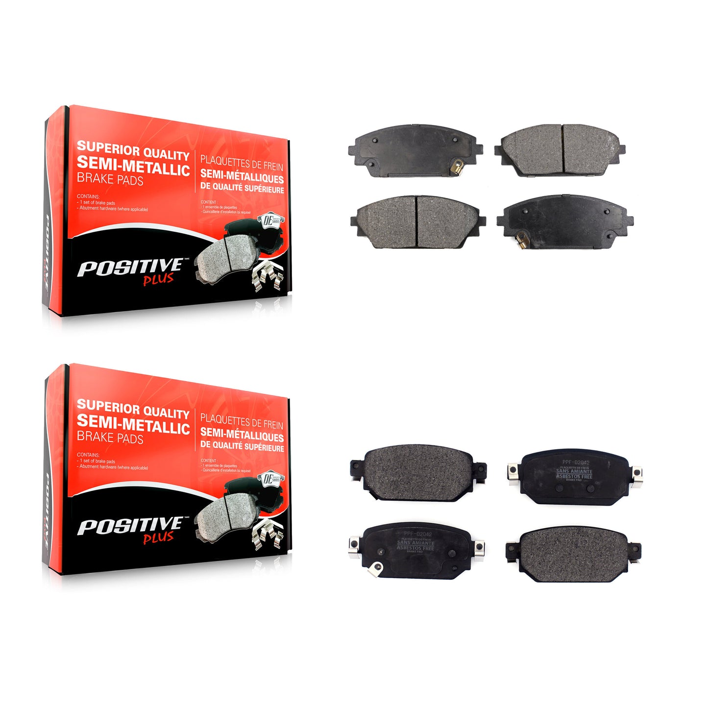 [Avant + Arrière] Kit de plaquette (semi-métallique) de frein pour 2019-2021 Mazda CX-3 KPF-100476