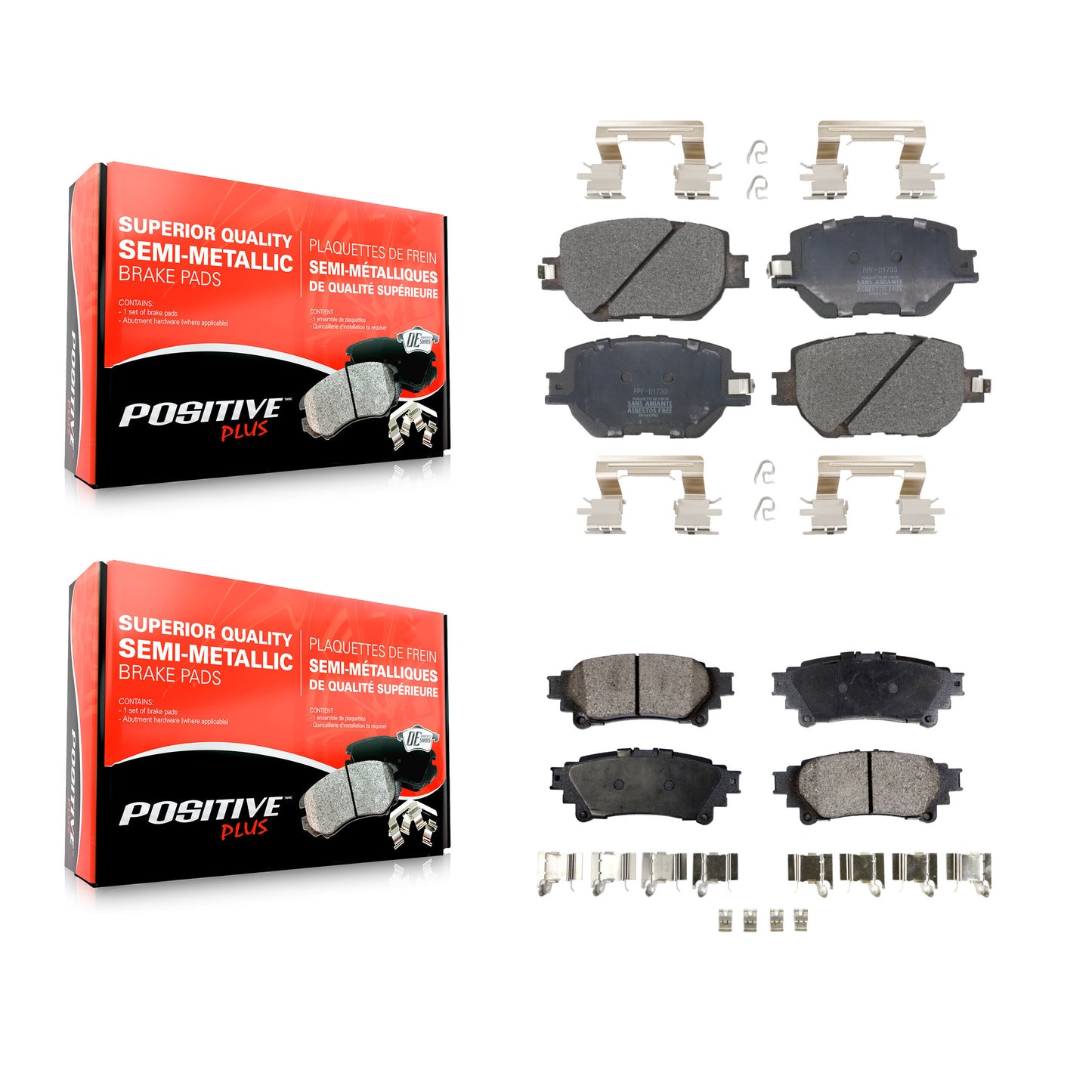 [Avant + Arrière] Kit de plaquette (semi-métallique) de frein pour Lexus IS250 KPF-100477