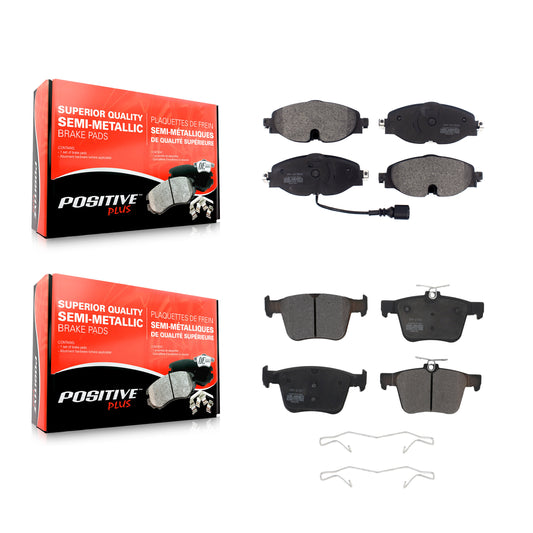 [Avant + Arrière] Kit de plaquette (semi-métallique) de frein pour Volkswagen Jetta Audi A3 Quattro e-Golf Sportback e-tron TT Taos KPF-100479