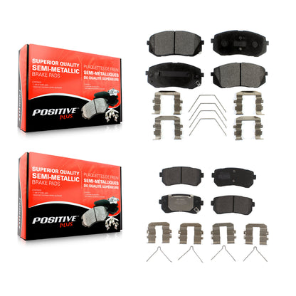 [Avant + Arrière] Kit de plaquette (semi-métallique) de frein pour Kia Optima avec Manual Parking KPF-100488
