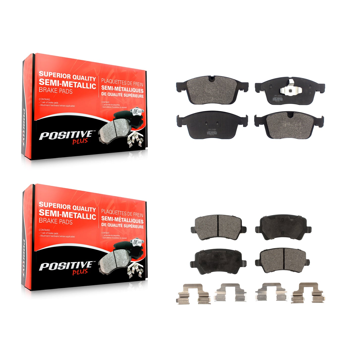 [Avant + Arrière] Kit de plaquette (semi-métallique) de frein pour 2016-2017 Volvo XC60 KPF-100489