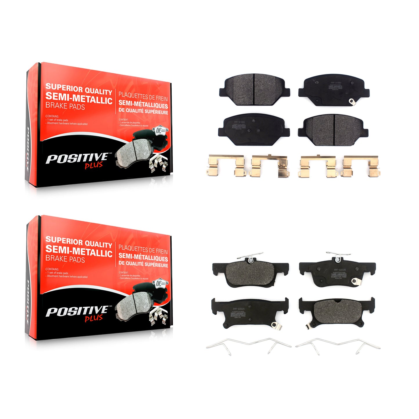 [Avant + Arrière] Kit de plaquette (semi-métallique) de frein pour 2016-2019 Buick Envision avec 288mm Diameter Rotor KPF-100493