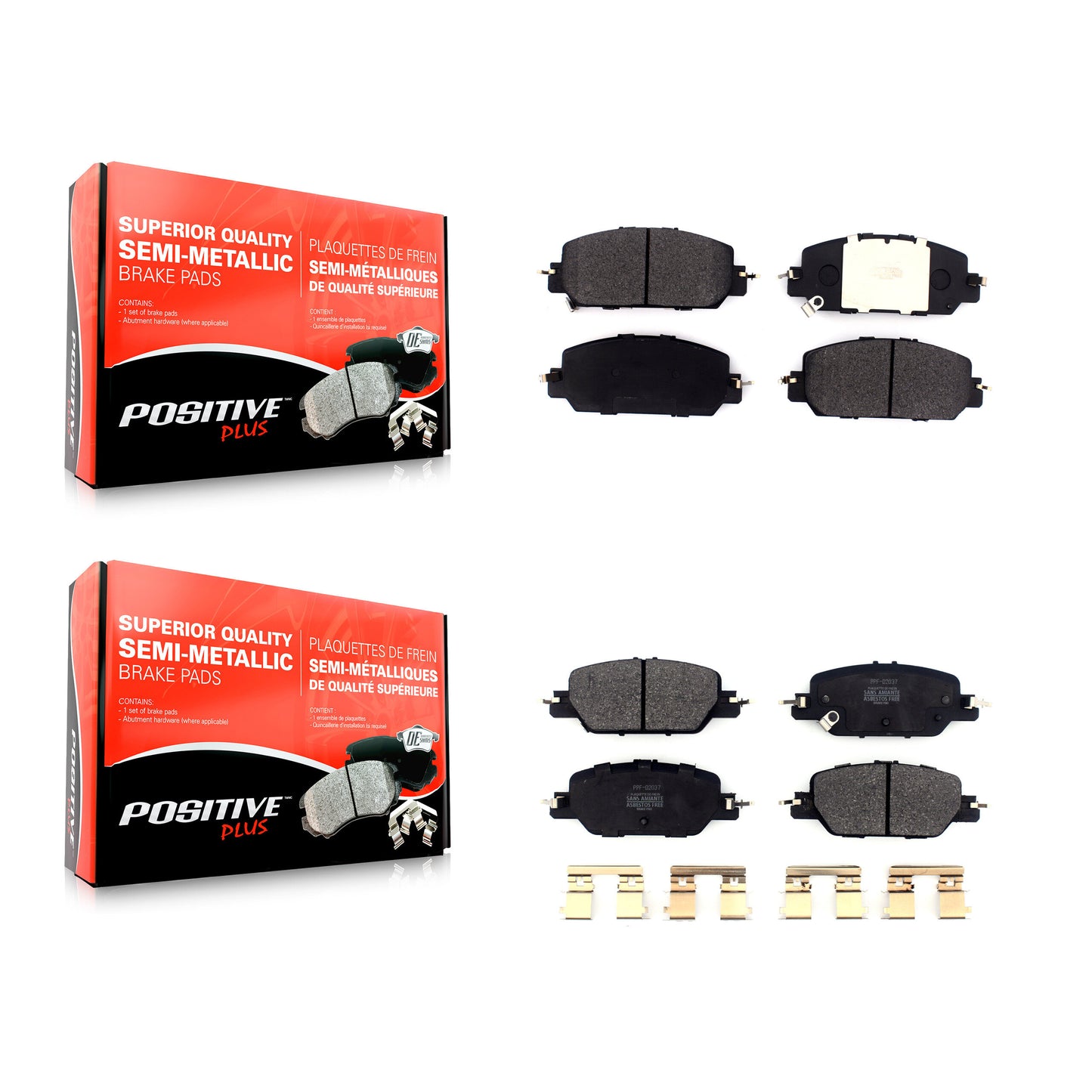 [Avant + Arrière] Kit de plaquette (semi-métallique) de frein pour Honda CR-V KPF-100496