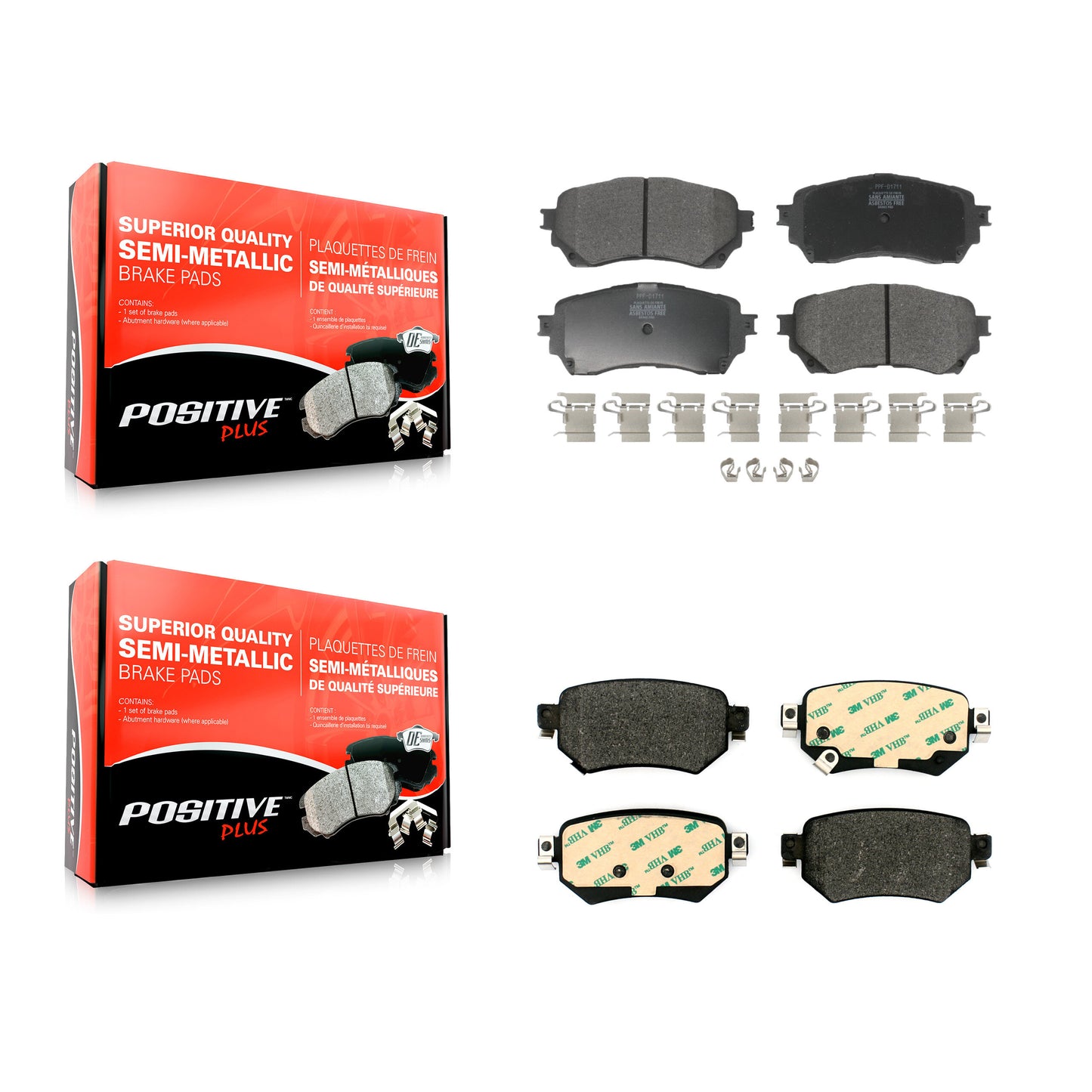 [Avant + Arrière] Kit de plaquette (semi-métallique) de frein pour Mazda 6 KPF-100500