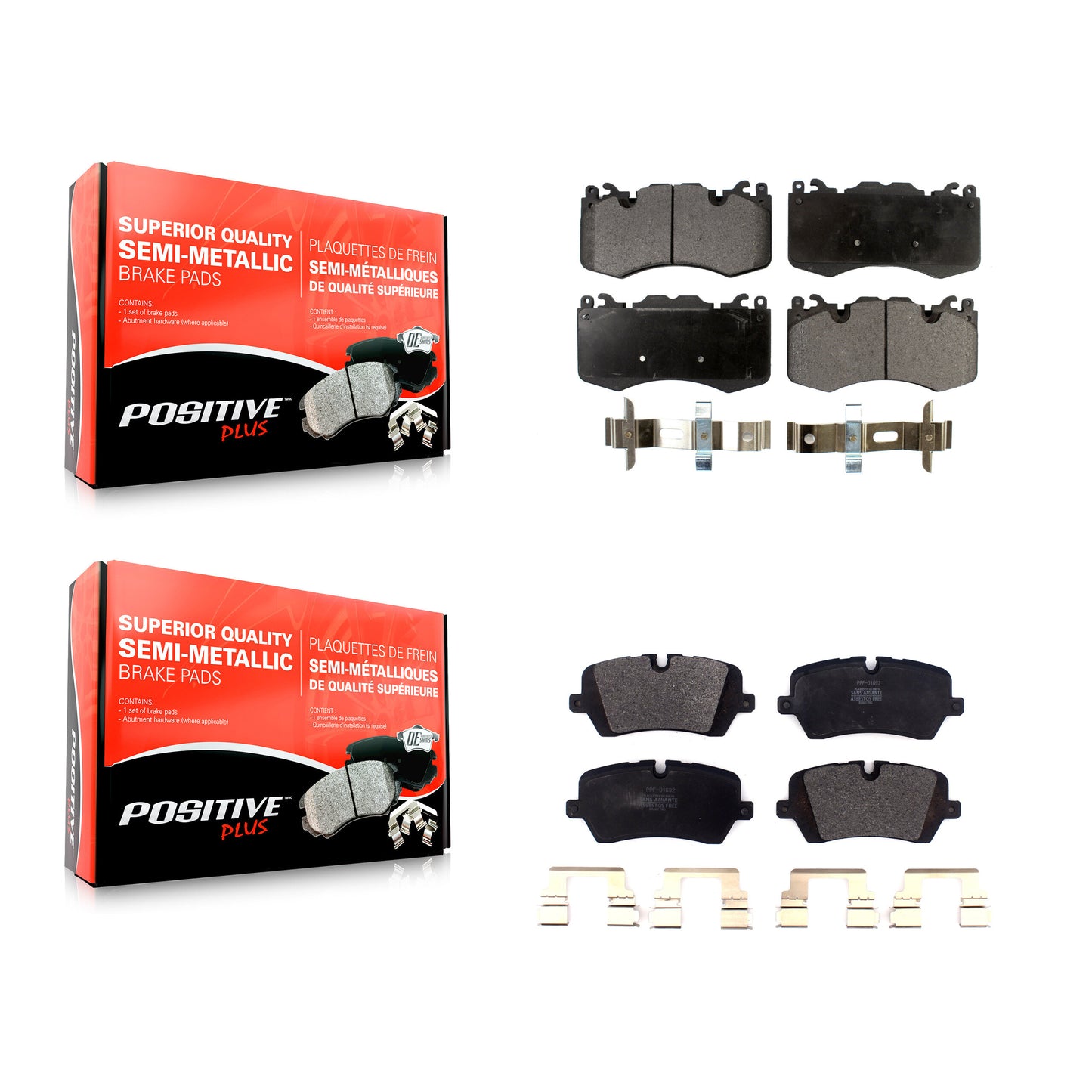 [Avant + Arrière] Kit de plaquette (semi-métallique) de frein pour Land Rover Range Sport KPF-100521