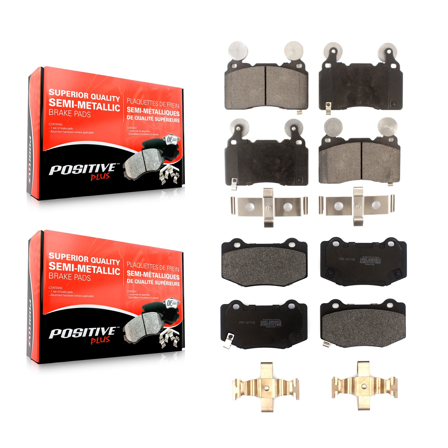 [Avant + Arrière] Kit de plaquette (semi-métallique) de frein pour Chevrolet Corvette Camaro KPF-100522