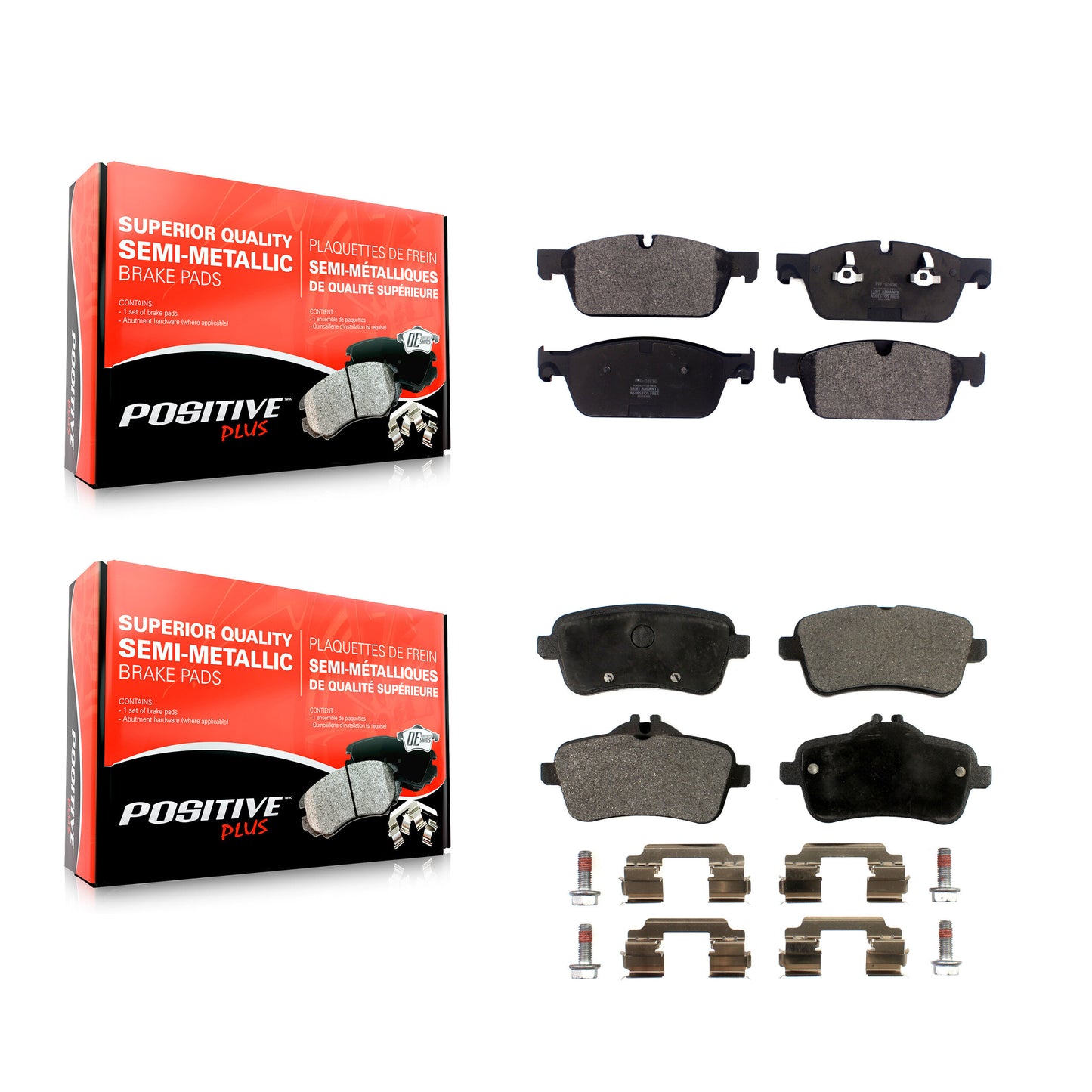 [Avant + Arrière] Kit de plaquette (semi-métallique) de frein pour Mercedes-Benz ML550 GLE550e GLS350d KPF-100525