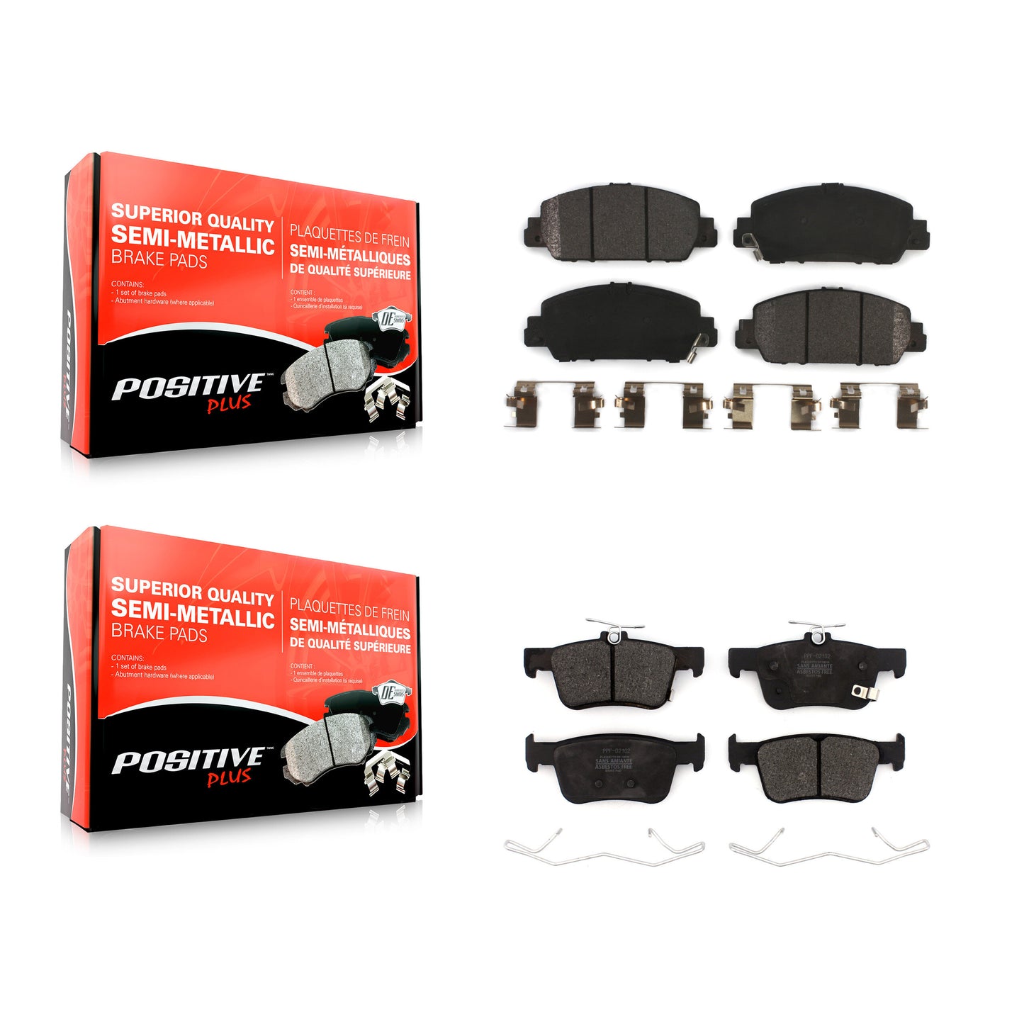 [Avant + Arrière] Kit de plaquette (semi-métallique) de frein pour Honda Accord KPF-100526