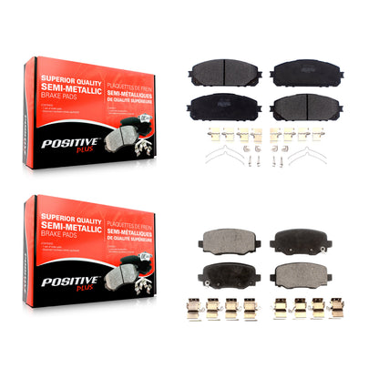 [Avant + Arrière] Kit de plaquette (semi-métallique) de frein pour 2014-2022 Jeep Cherokee avec Dual Piston Caliper KPF-100534