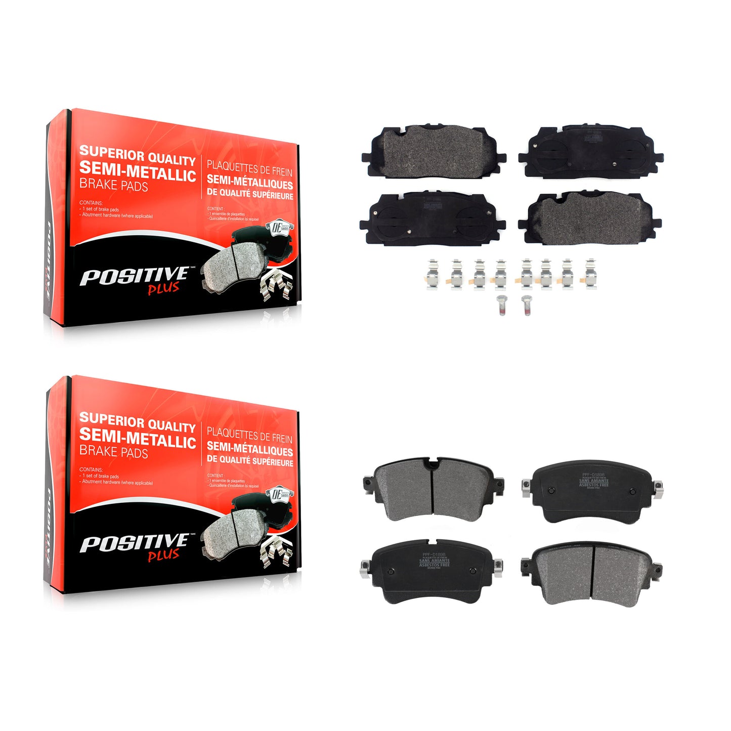 [Avant + Arrière] Kit de plaquette (semi-métallique) de frein pour Audi A6 Quattro S5 S4 Sportback allroad A7 KPF-100536