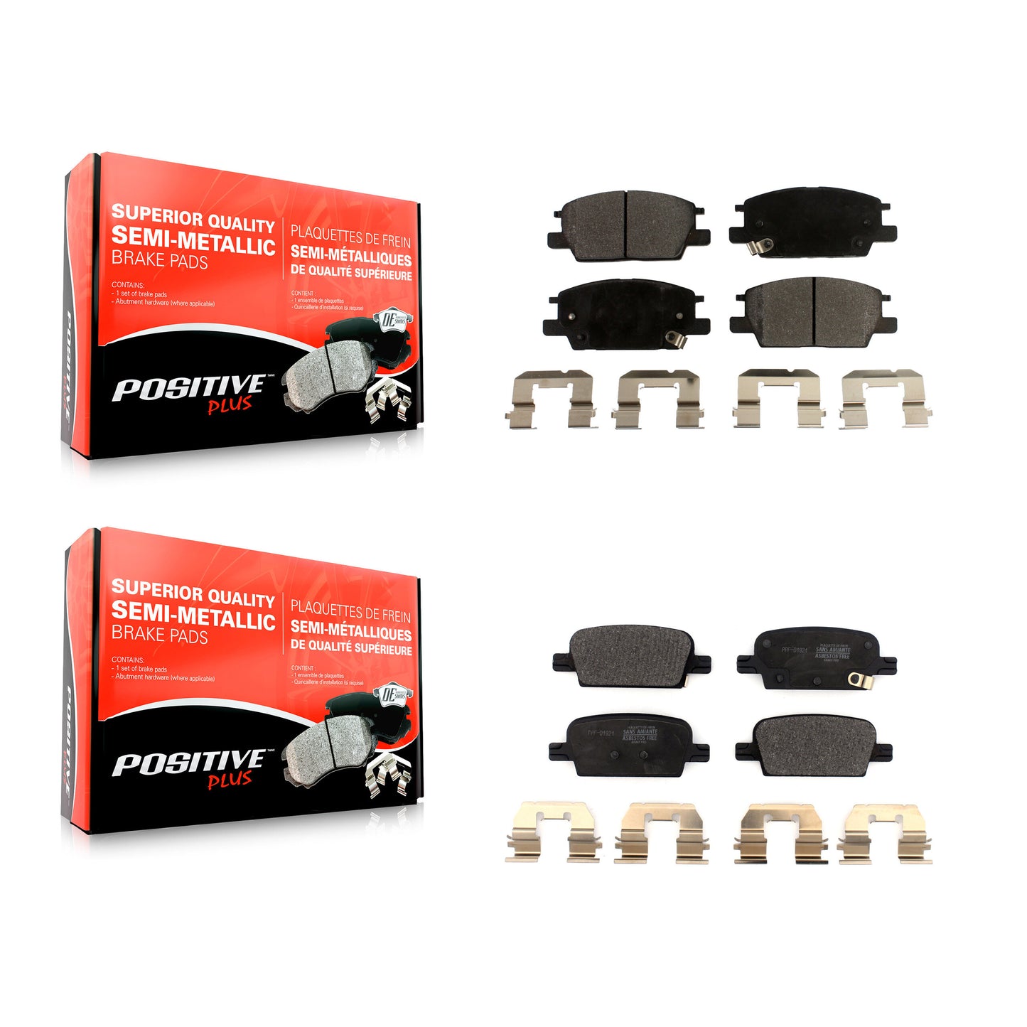 [Avant + Arrière] Kit de plaquette (semi-métallique) de frein pour 2016-2020 Chevrolet Malibu avec Manual Parking KPF-100537