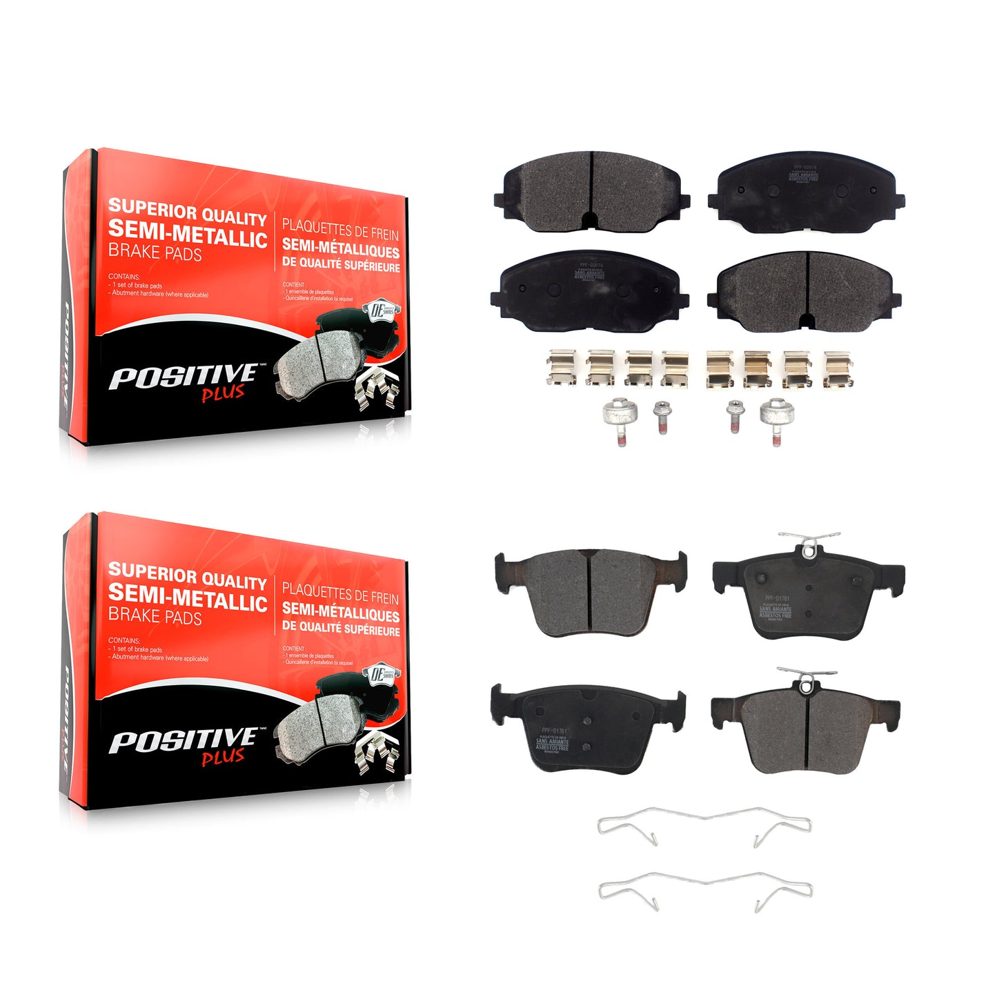 [Avant + Arrière] Kit de plaquette (semi-métallique) de frein pour Volkswagen Atlas Cross Sport KPF-100539