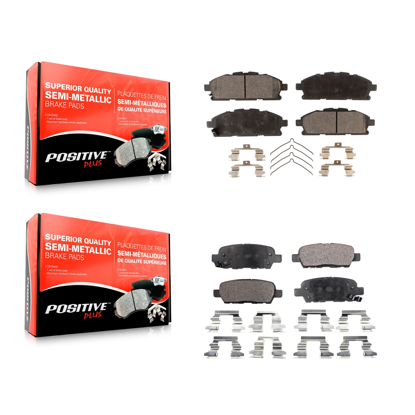 [Avant + Arrière] Kit de plaquette (semi-métallique) de frein pour 2011-2017 Nissan Quest KPF-100554