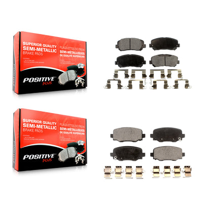 [Avant + Arrière] Kit de plaquette (semi-métallique) de frein pour 2014-2017 Jeep Cherokee avec Single Piston Caliper KPF-100561