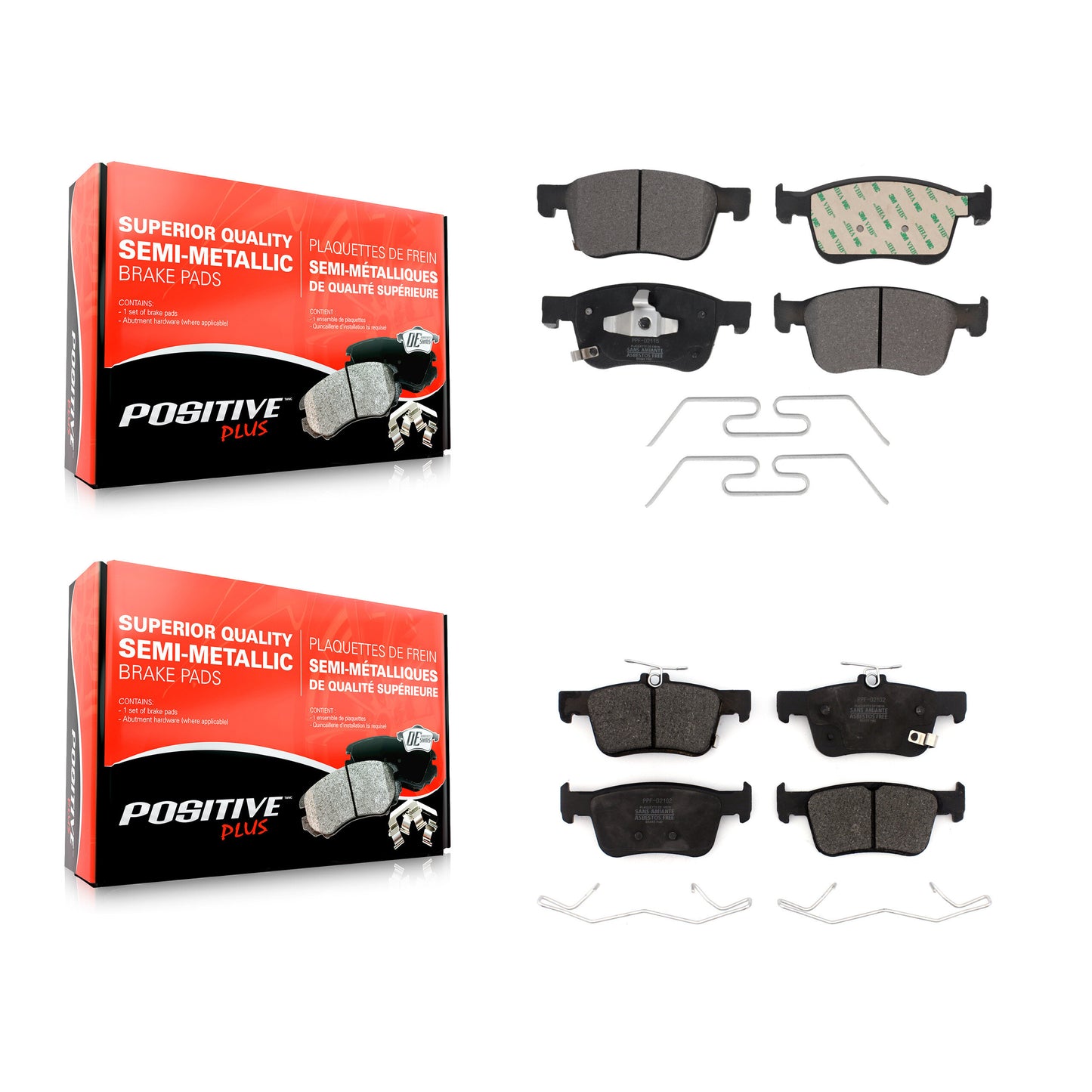[Avant + Arrière] Kit de plaquette (semi-métallique) de frein pour Honda Accord Civic KPF-100562
