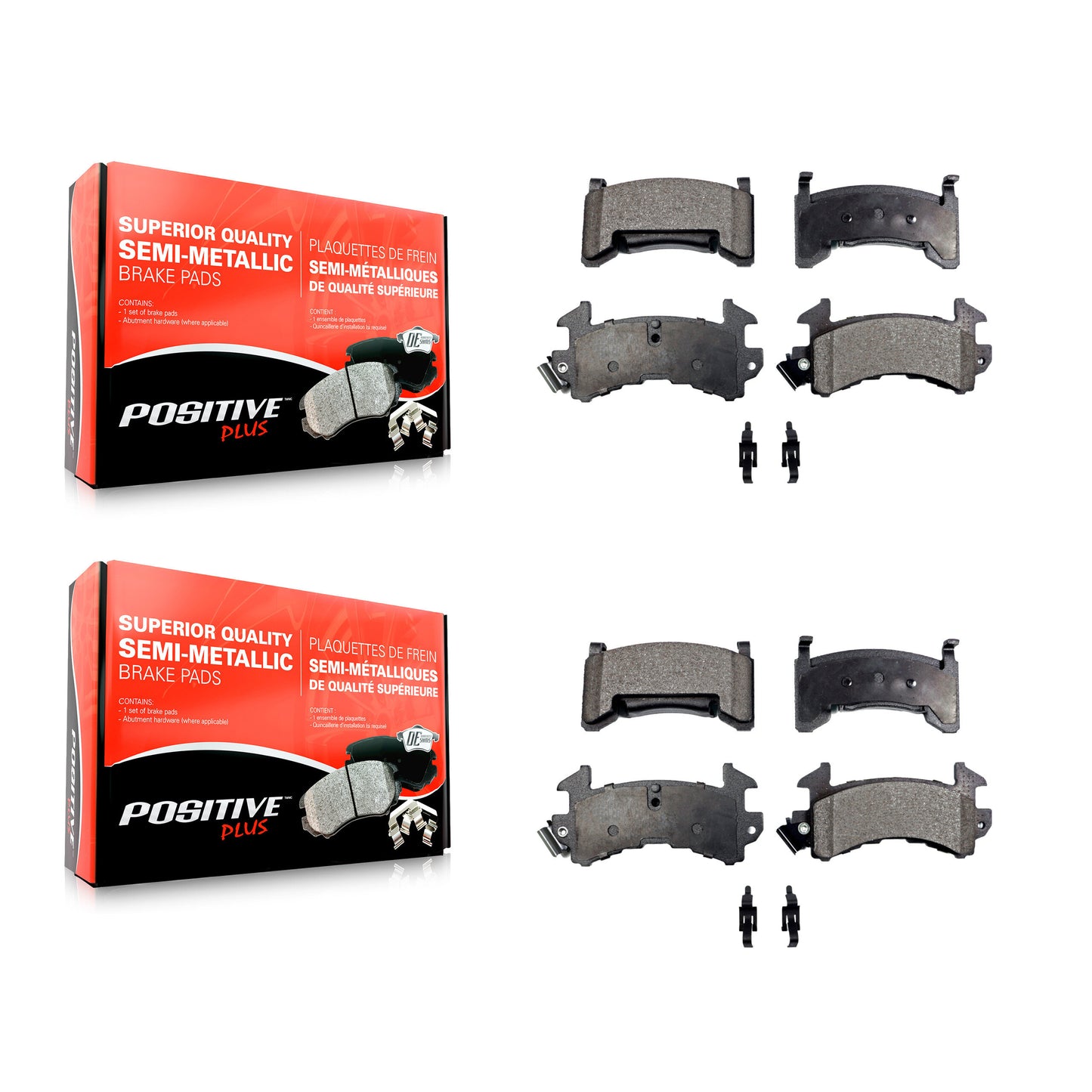 [Avant + Arrière] Kit de plaquette (semi-métallique) de frein pour Chevrolet Camaro Pontiac Firebird Cadillac Eldorado Buick Riviera Seville Oldsmobile Toronado KPF-100570